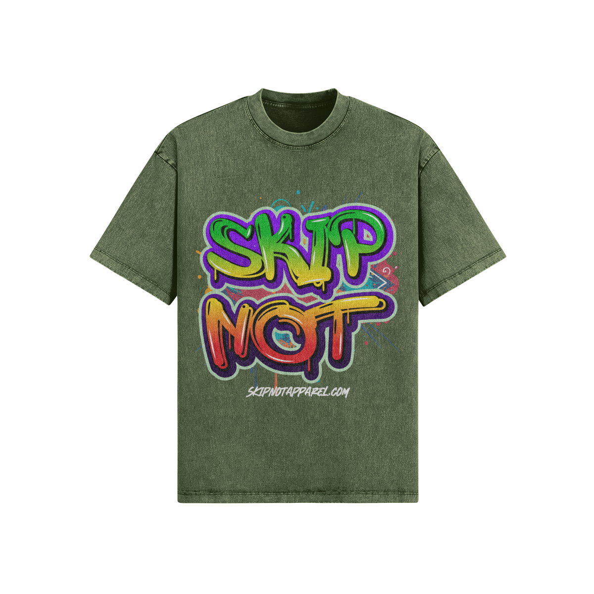 Skip Not Unisex Oversized Snow Wash T-shirt