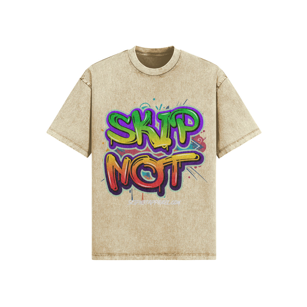 Skip Not Unisex Oversized Snow Wash T-shirt