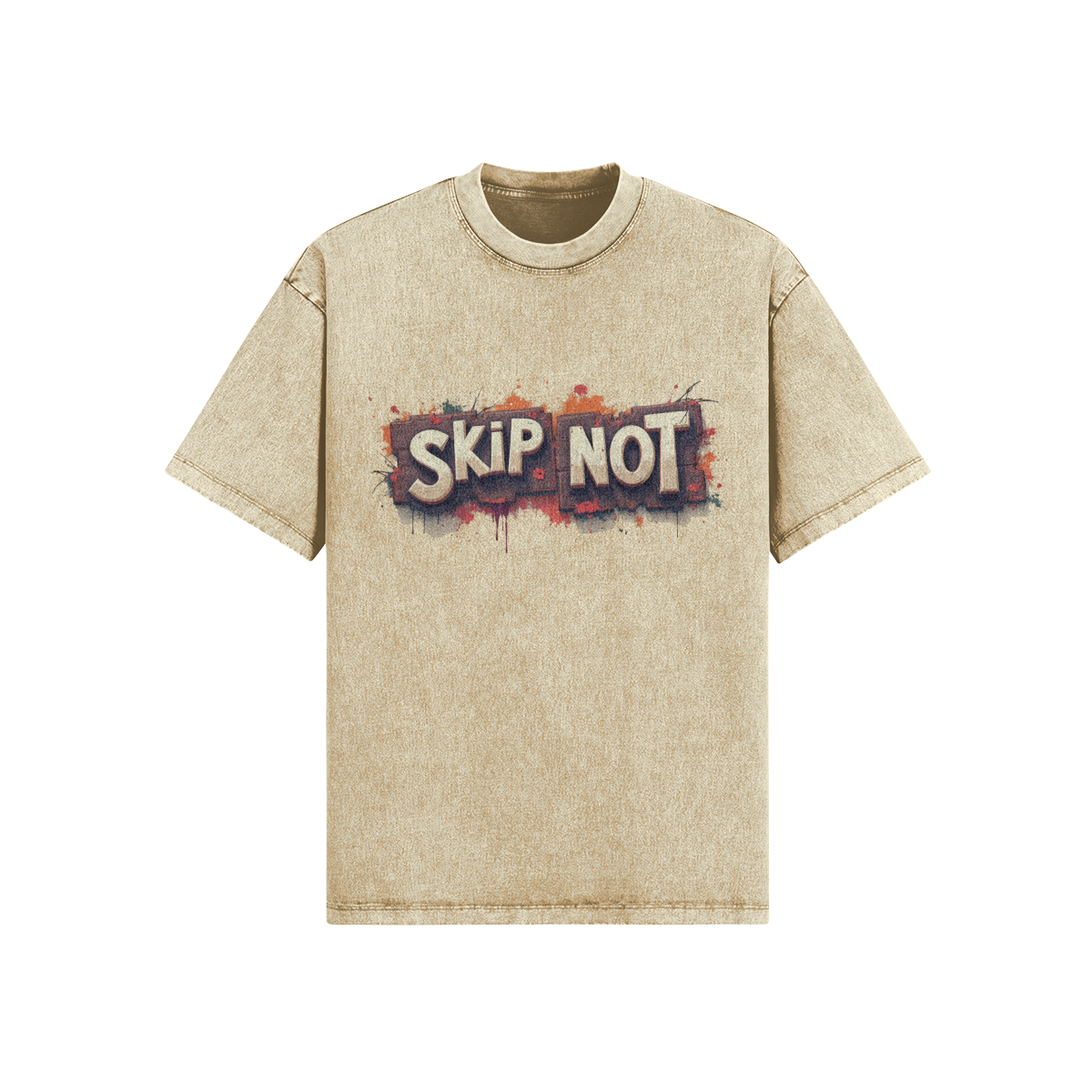 Skip Not Unisex Oversized Snow Wash T-shirt