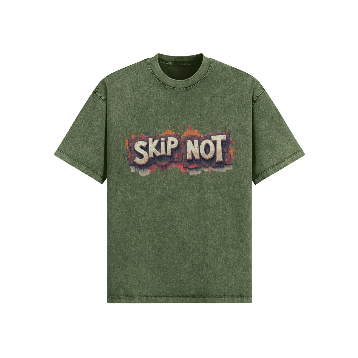Skip Not Unisex Oversized Snow Wash T-shirt
