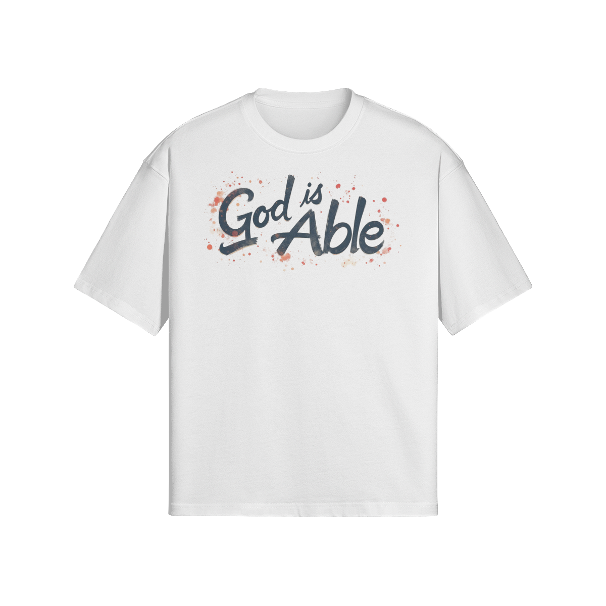 God is Able Unisex Oversized Snow Wash T-shirt