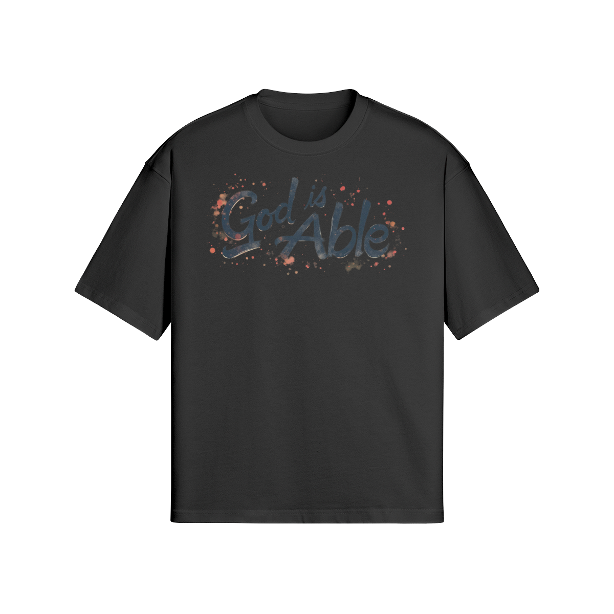 God is Able Unisex Oversized Snow Wash T-shirt