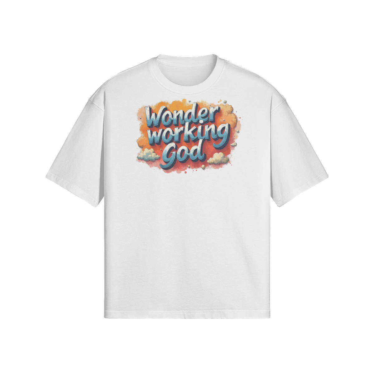 Wonder Working God Unisex Oversized Snow Wash T-shirt