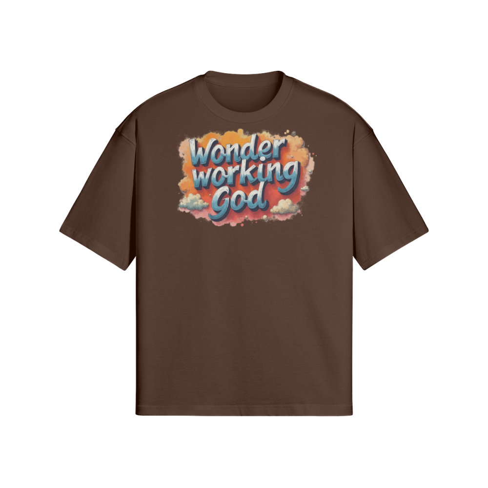 Wonder Working God Unisex Oversized Snow Wash T-shirt - Image 4