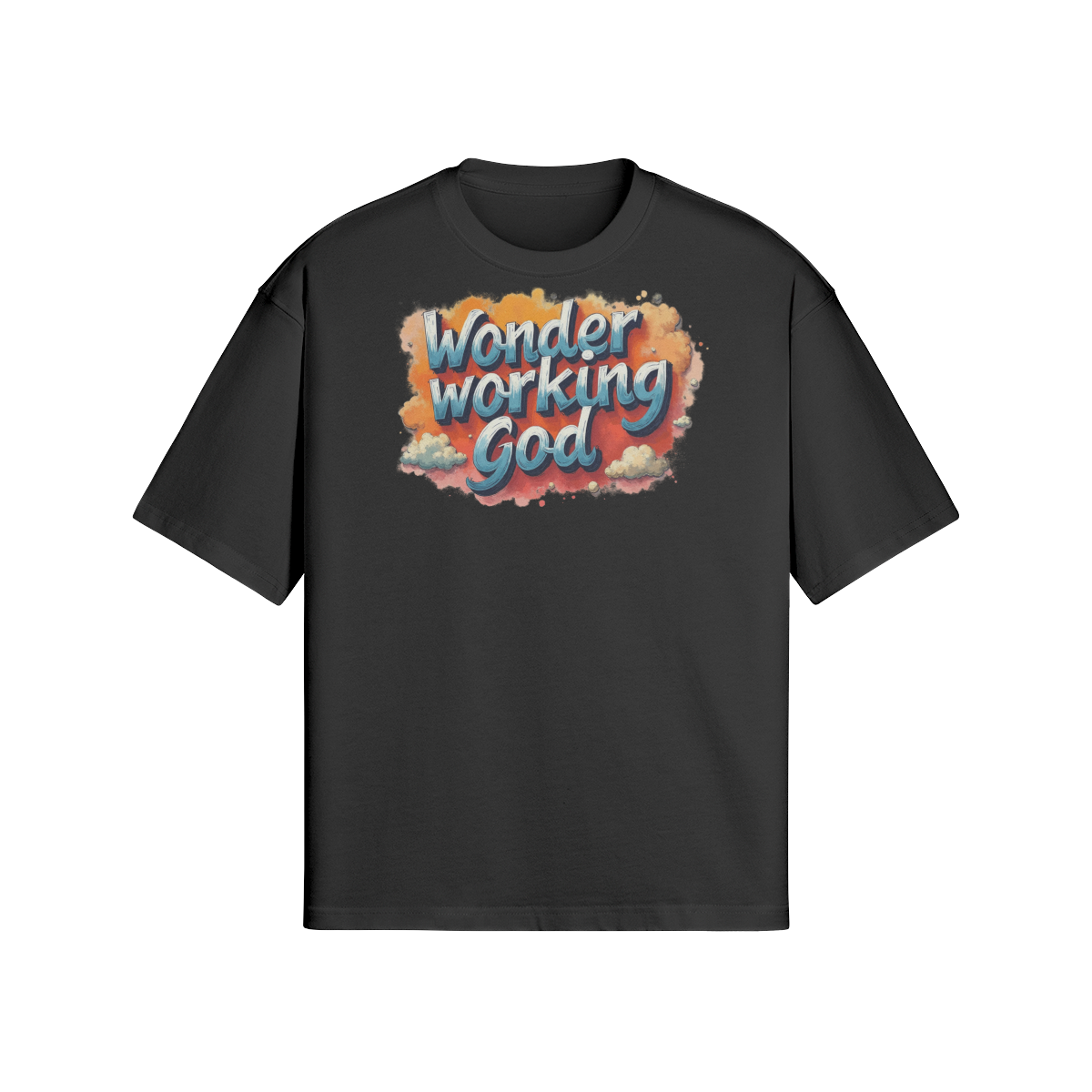 Wonder Working God Unisex Oversized Snow Wash T-shirt