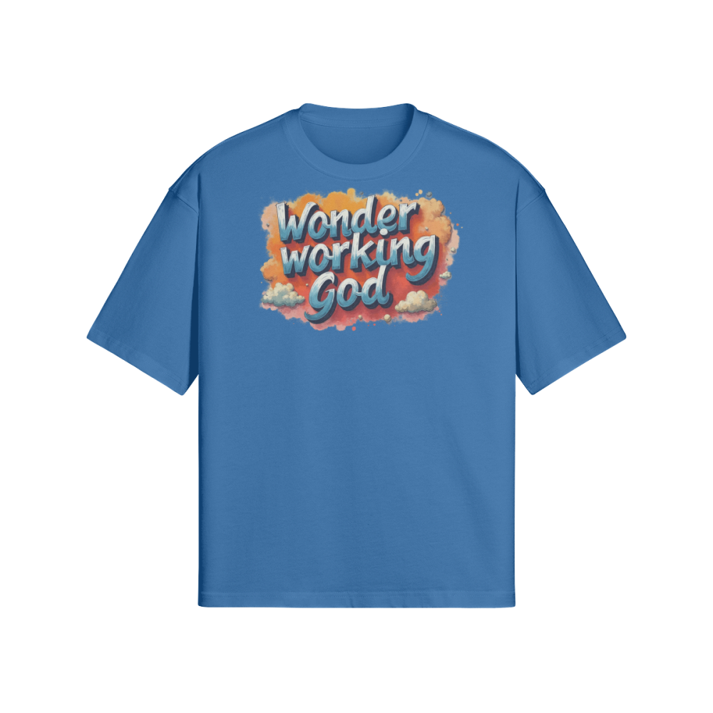 Wonder Working God Unisex Oversized Snow Wash T-shirt - Image 8