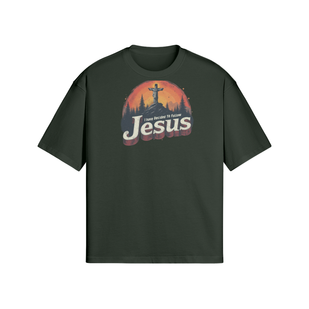 Jesus Unisex Oversized Snow Wash T-shirt - Image 3
