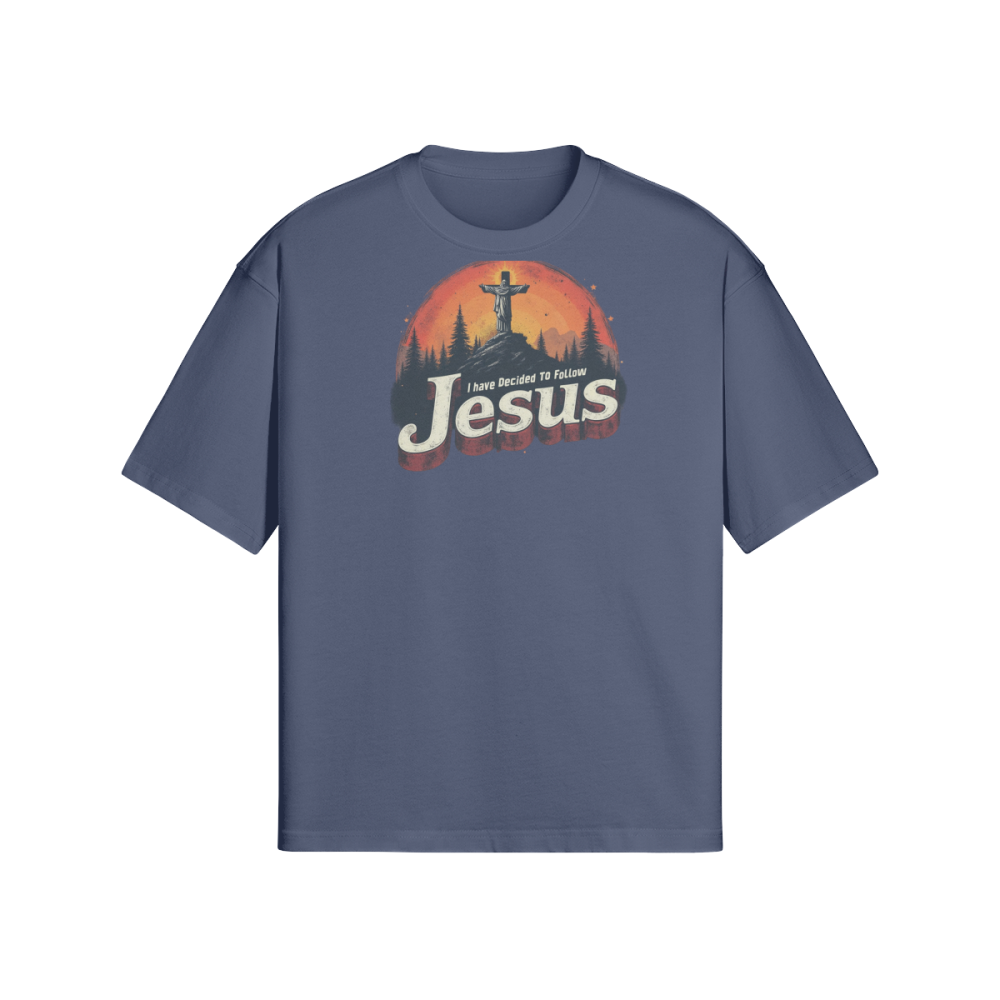 Jesus Unisex Oversized Snow Wash T-shirt - Image 6