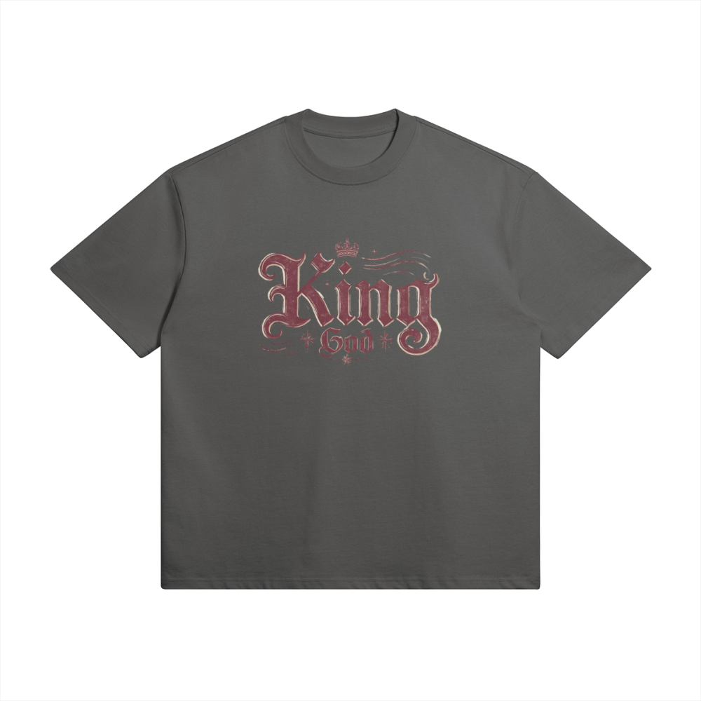 King God Unisex Oversized Snow Wash T-shirt - Image 5