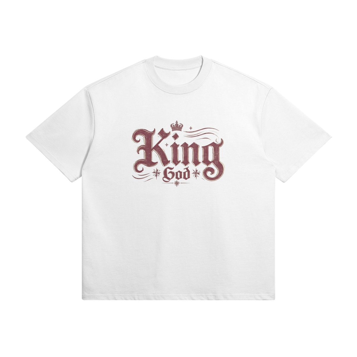 King God Unisex Oversized Snow Wash T-shirt