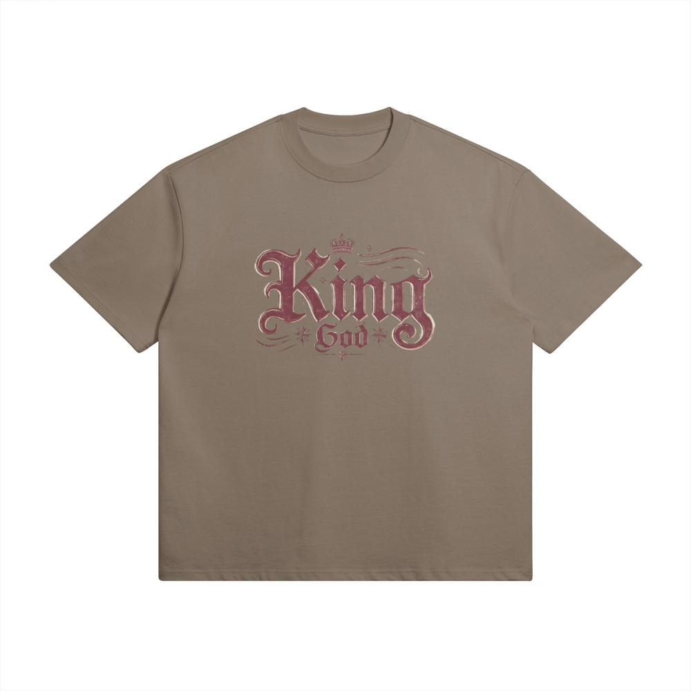 King God Unisex Oversized Snow Wash T-shirt - Image 4
