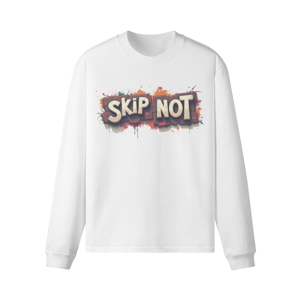 Skip Not Unisex Crew Neck Loose Long Sleeve