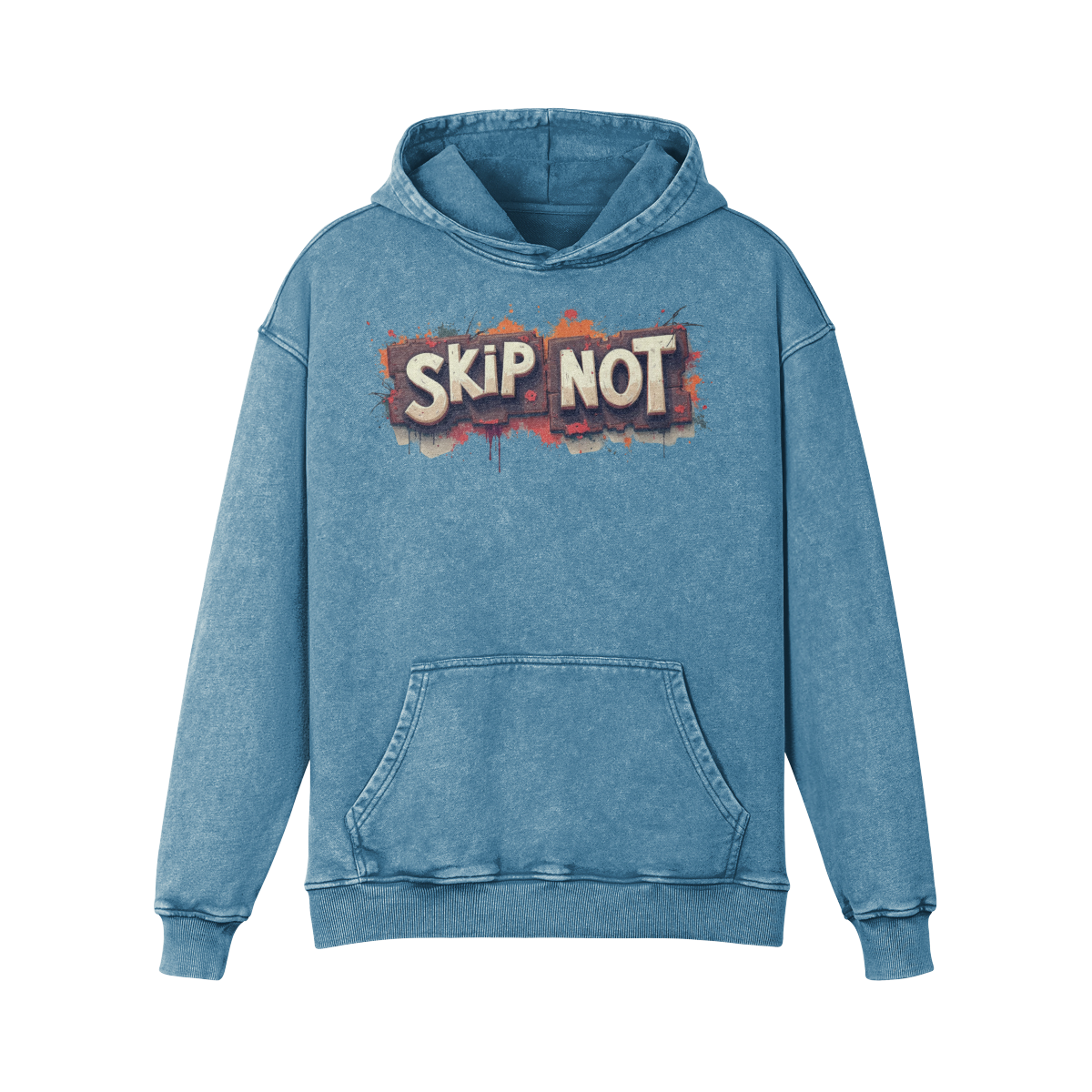 Skip Not Unisex Super Heavyweight Oversized Faded Hoodie