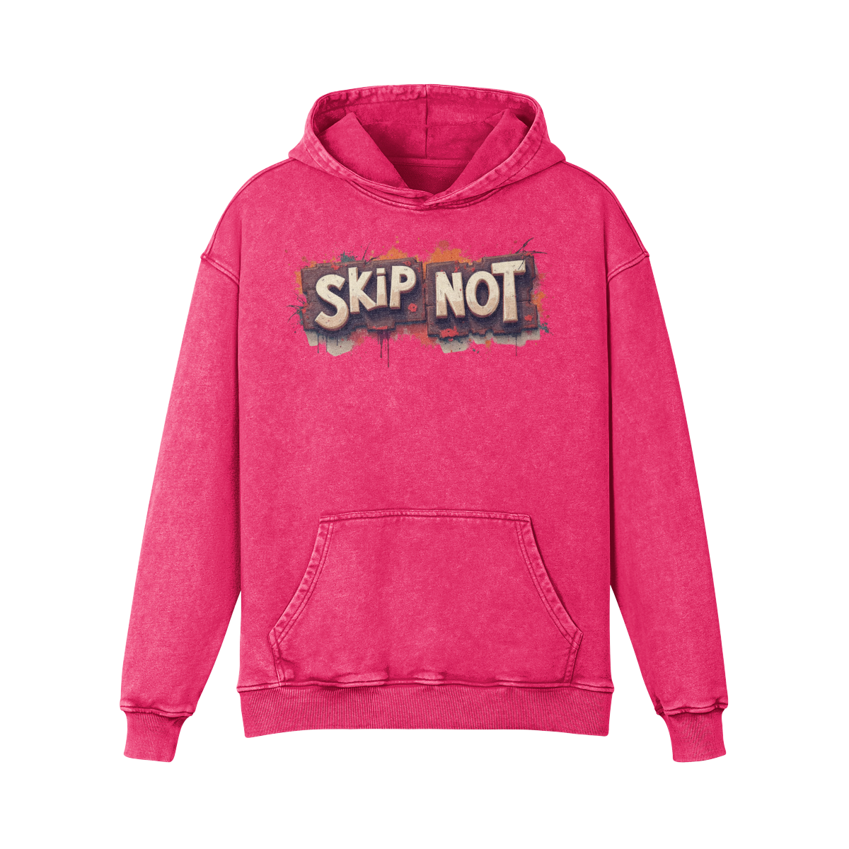 Skip Not Unisex Super Heavyweight Oversized Faded Hoodie