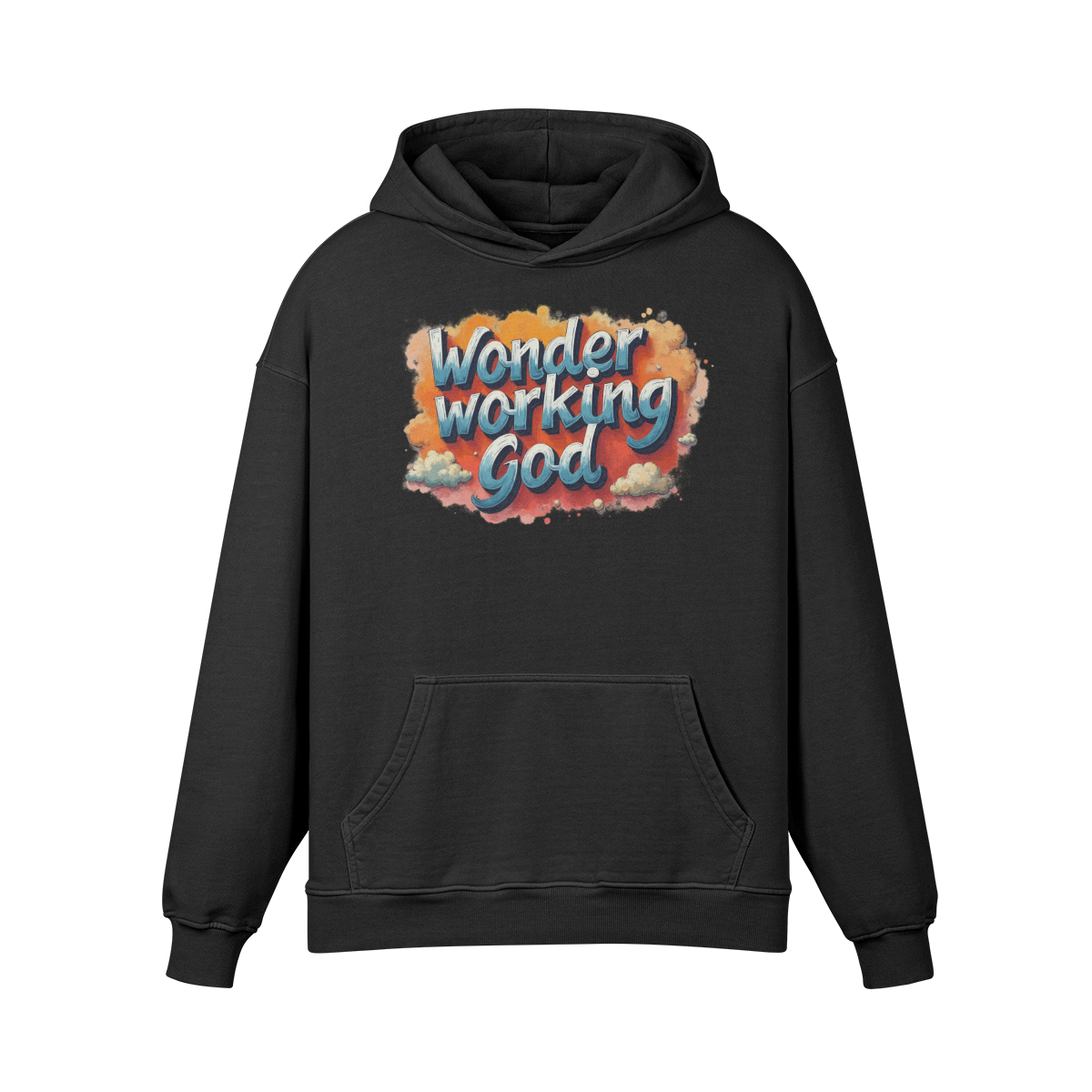 Wonder Working God Unisex Super Heavyweight Oversized Retro Hoodie