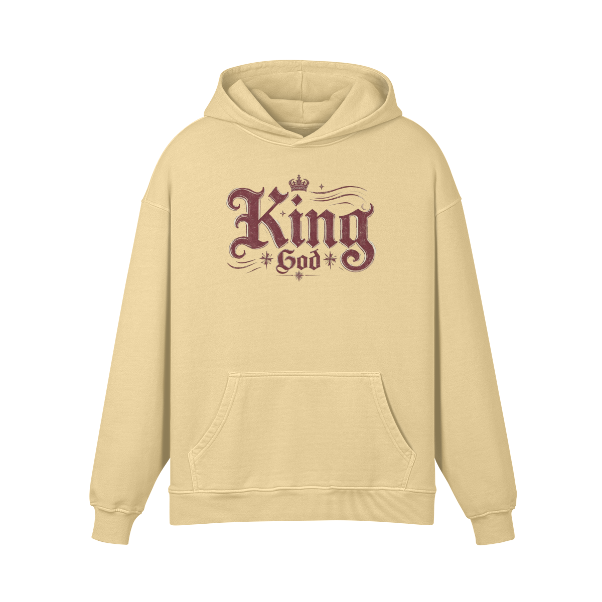 King God Unisex Super Heavyweight Oversized Retro Hoodie