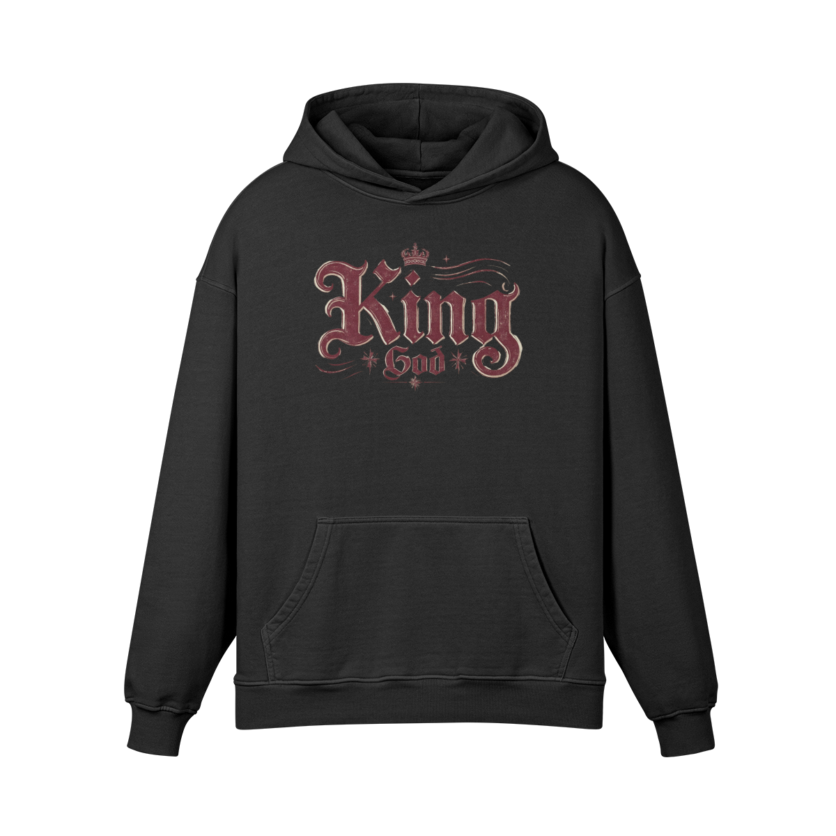 King God Unisex Super Heavyweight Oversized Retro Hoodie
