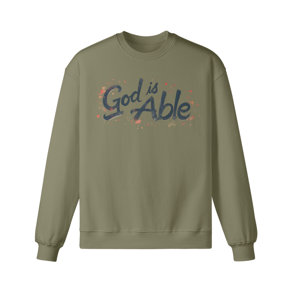 God is Able Unisex Heavyweight Oversized Sweatshirt - Image 2