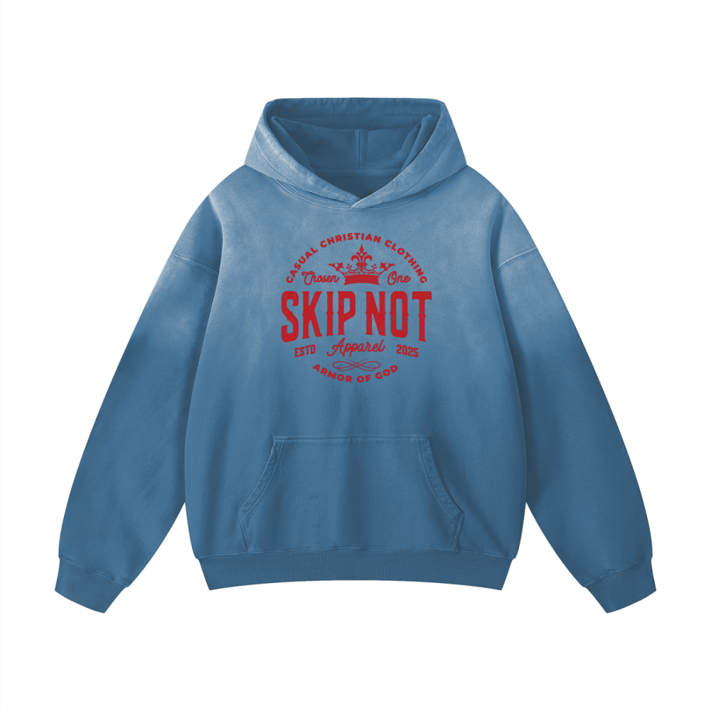 Skip Not Unisex Heavyweight Sunfade Oversized Hoodie - Image 2