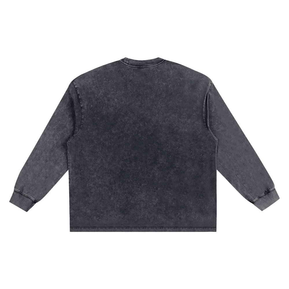 Skip Not Apparel Snow Washed Oversize Long Sleeve T-shirt - Image 1
