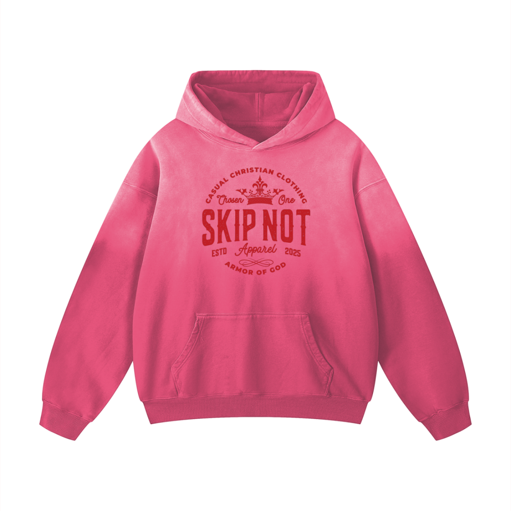 Skip Not Unisex Heavyweight Sunfade Oversized Hoodie