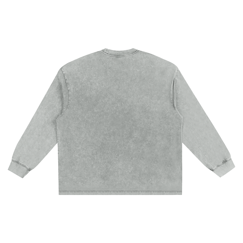 Skip Not Apparel Snow Washed Oversize Long Sleeve T-shirt - Image 5