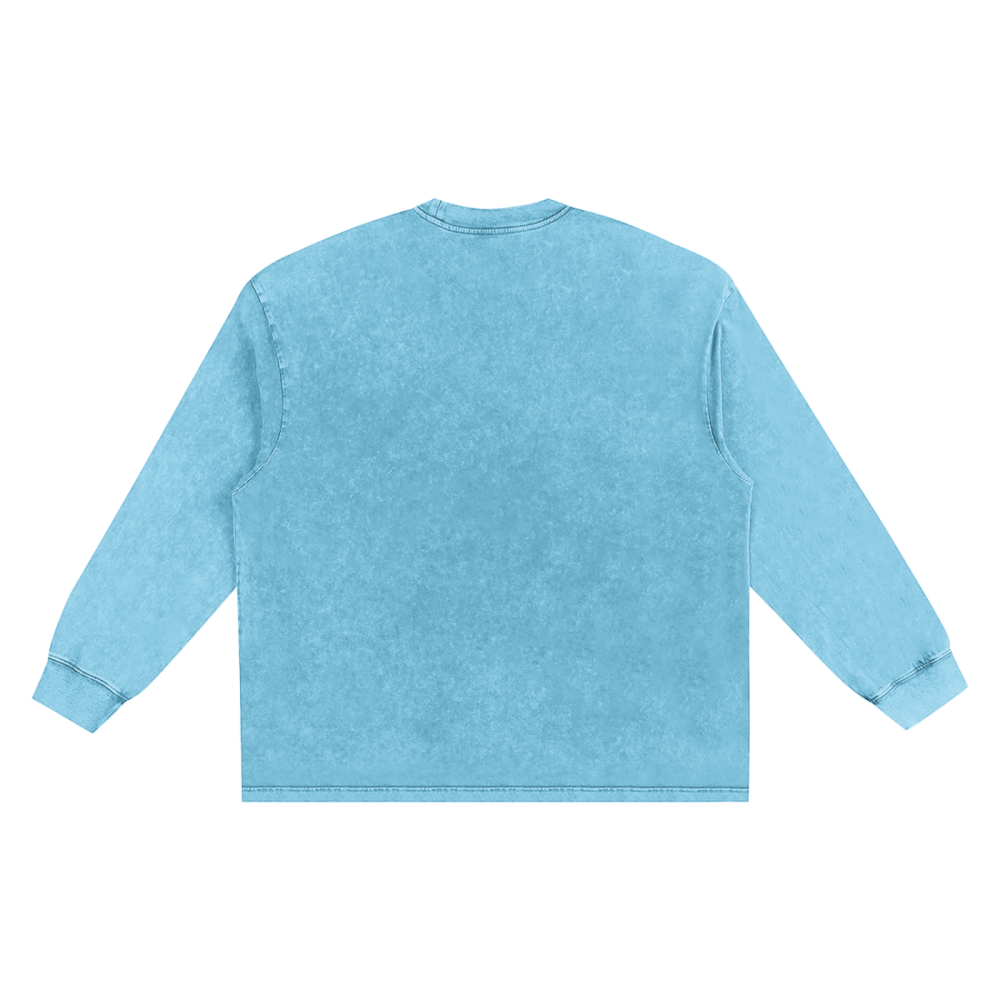 Skip Not Apparel Snow Washed Oversize Long Sleeve T-shirt - Image 3
