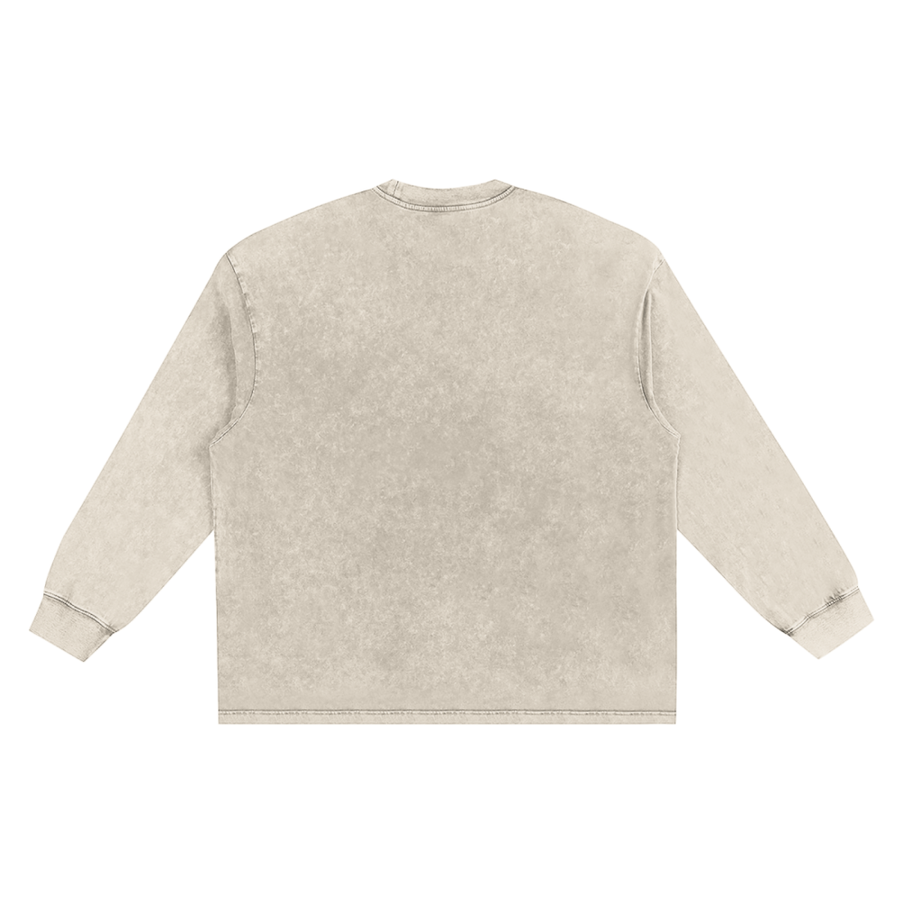 Skip Not Apparel Snow Washed Oversize Long Sleeve T-shirt - Image 1