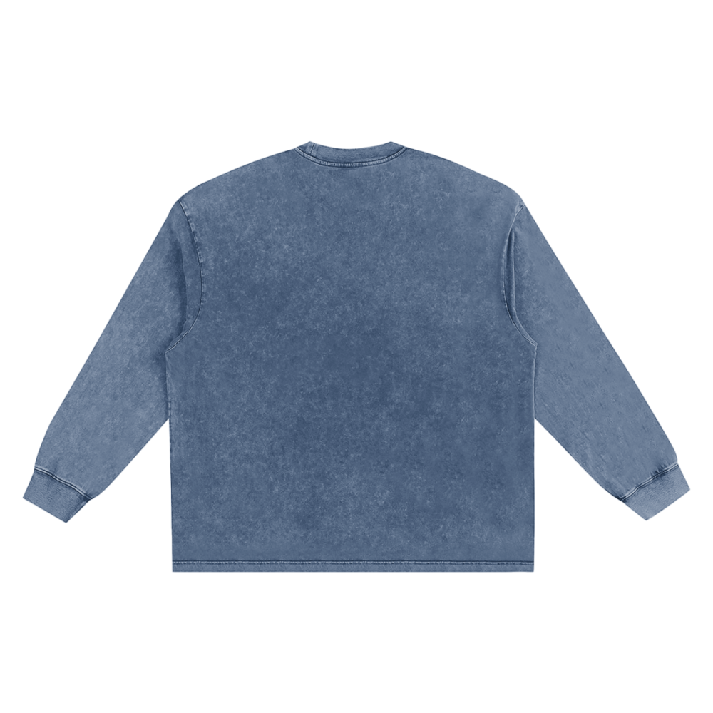 Skip Not Apparel Snow Washed Oversize Long Sleeve T-shirt - Image 3