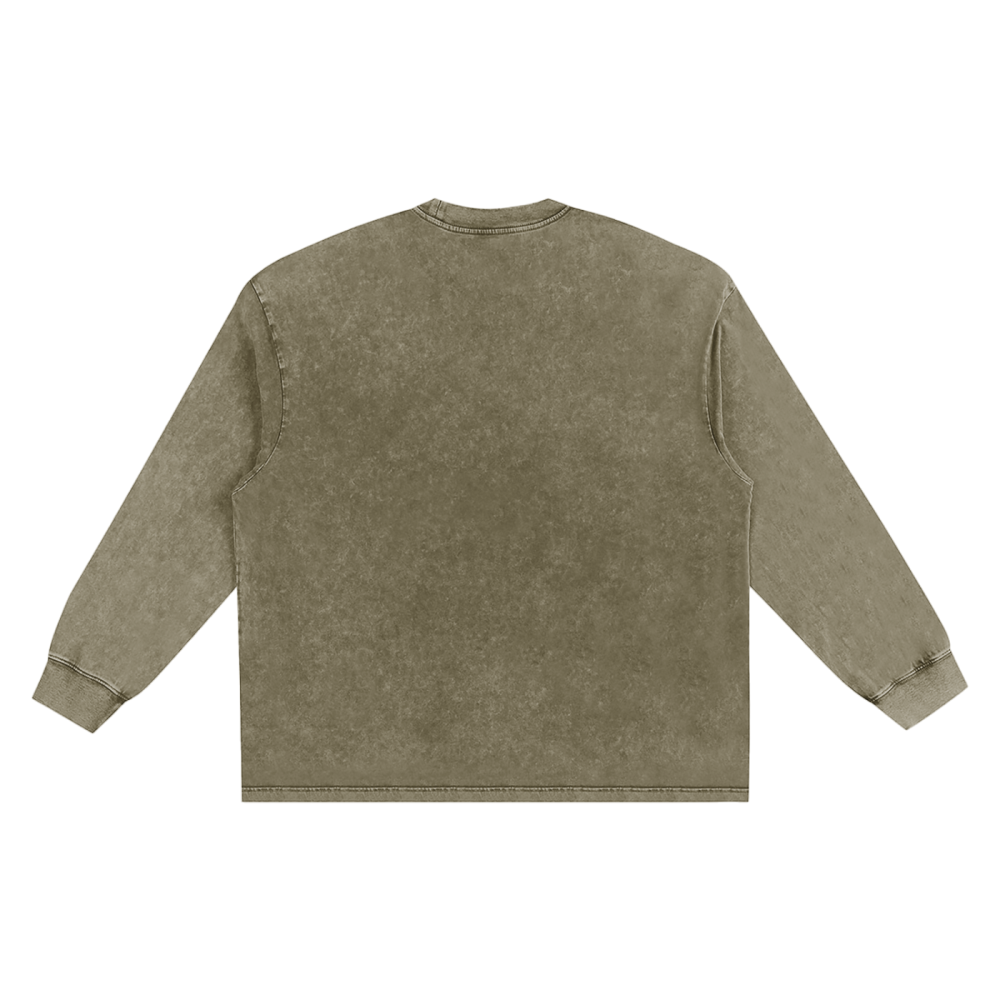 Skip Not Apparel Snow Washed Oversize Long Sleeve T-shirt - Image 5